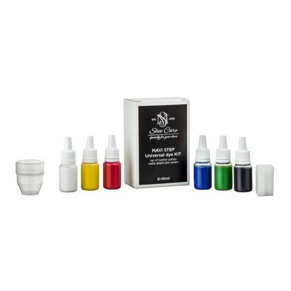 Краска для обуви в наборе MAVI STEP Universal Dye, 10 мл (6 цветов)