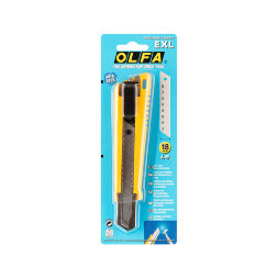 Нож OLFA металлический с выдвижным лезвием, c автофиксатором, 18 мм. OL-EXL